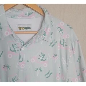 Tipsy Elves Men's Polo Shirt XL Alligator Golf Tropical Short Sleeve